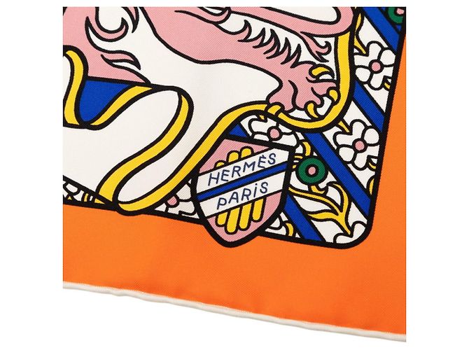 Hermès Foulard Hermes Carre 90 DUELS ONIRIQUES Multicolore Arancione - vista 6