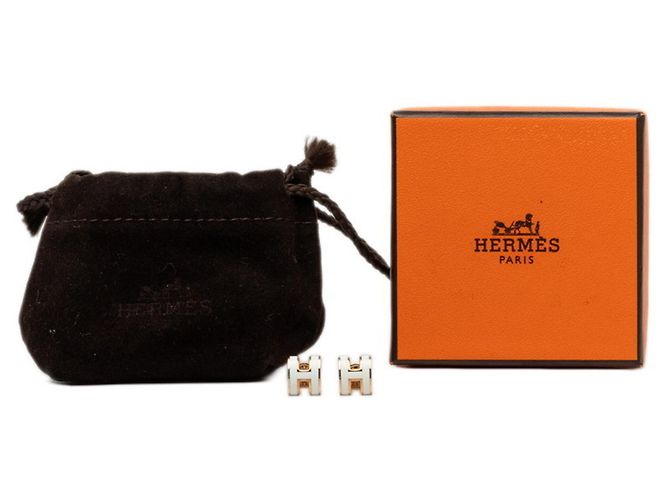 Hermès Brincos Hermes Pop H Mini Branco Dourado - vista 7
