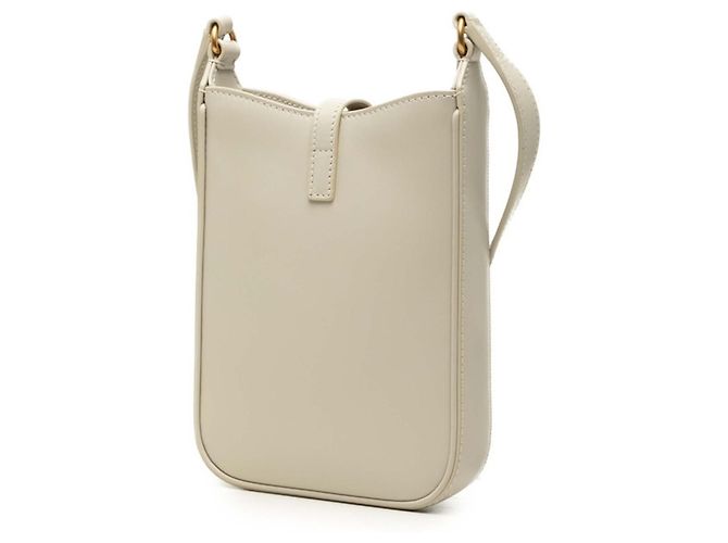 Borsa a tracolla verticale mini Saint Laurent Cassandra YSL Logo Bianco - vista 2