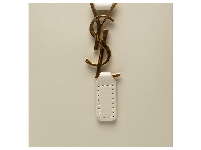 Borsa a tracolla verticale mini Saint Laurent Cassandra YSL Logo Bianco - vista 4