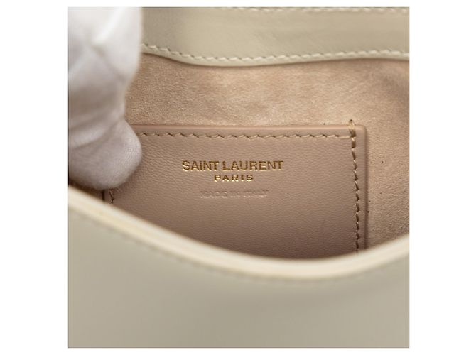 Borsa a tracolla verticale mini Saint Laurent Cassandra YSL Logo Bianco - vista 6