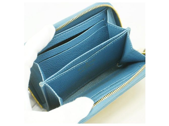 Louis Vuitton Monogram Empreinte Zippy Coin Purse Blu Crudo - vista 3