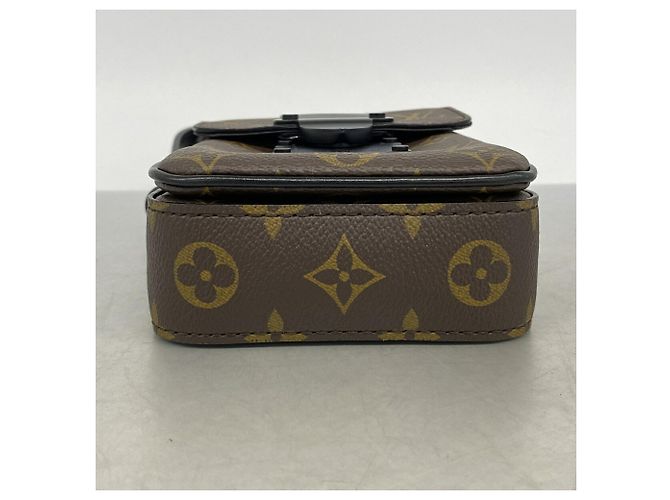 Borsa a tracolla Louis Vuitton Monogram Macassar S-Lock Marrone Nero - vista 3