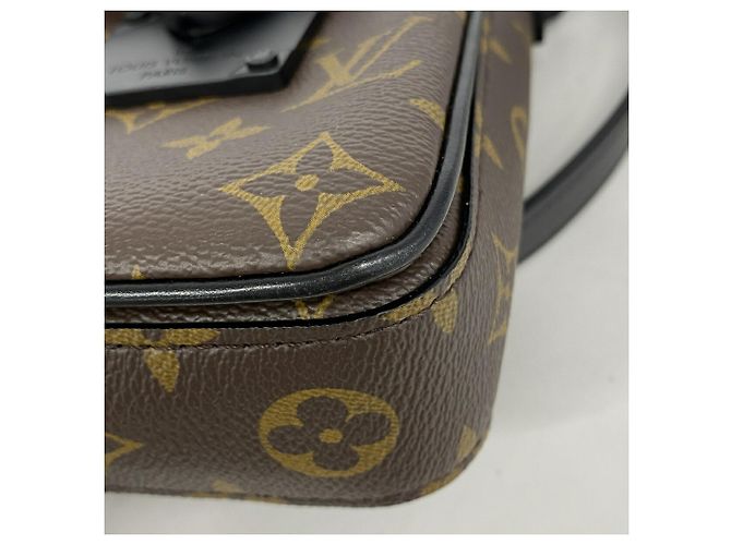 Borsa a tracolla Louis Vuitton Monogram Macassar S-Lock Marrone Nero - vista 6
