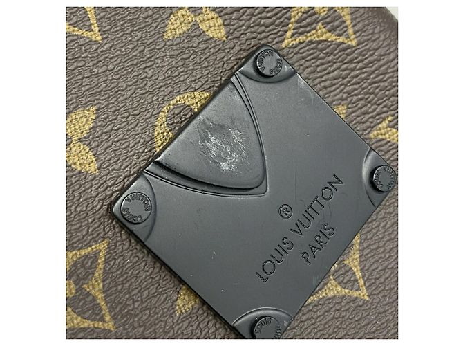 Borsa a tracolla Louis Vuitton Monogram Macassar S-Lock Marrone Nero - vista 7