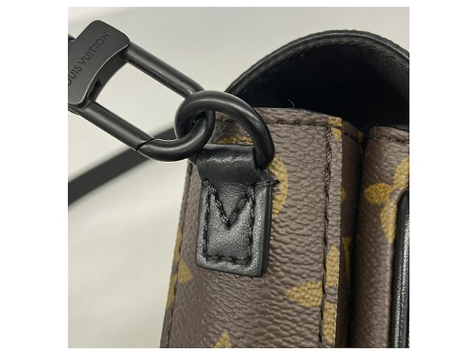 Borsa a tracolla Louis Vuitton Monogram Macassar S-Lock Marrone Nero - vista 8