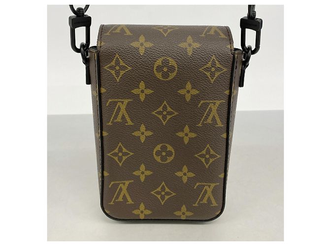 Borsa a tracolla Louis Vuitton Monogram Macassar S-Lock Marrone Nero - vista 9