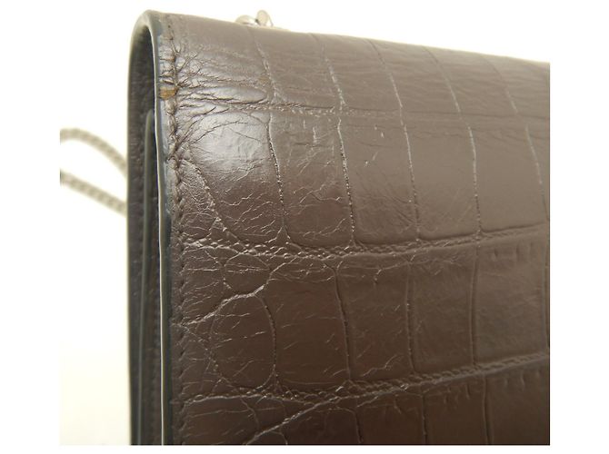 Bolsa de Ombro com Corrente e Borla Yves Saint Laurent Kate Marrom - vista 10
