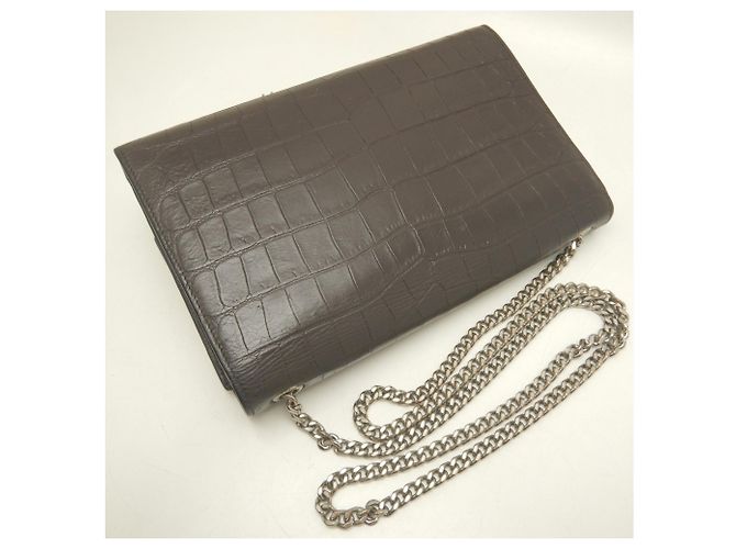 Bolsa de Ombro com Corrente e Borla Yves Saint Laurent Kate Marrom - vista 3