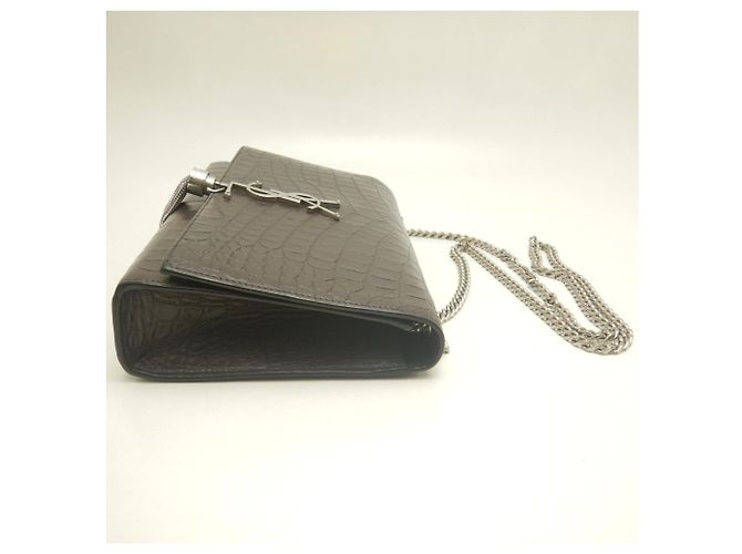 Bolsa de Ombro com Corrente e Borla Yves Saint Laurent Kate Marrom - vista 6