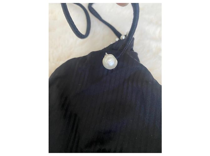 Timeless Schwarzes Bikini-Set mit Perlenbesatz Chanel Unterteil 36 Oberteil 44 - Ansicht 4