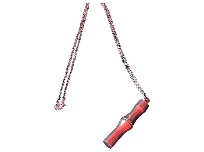 Collana con pendente Bamboo in argento sterling Gucci Silver hardware - vista 2