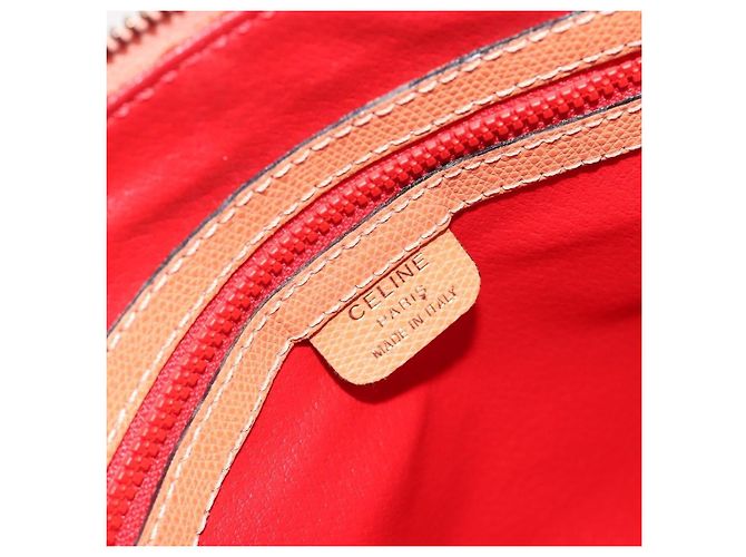 Céline Celine Vintage Convertible Bowler Leather Medium Arancione - vista 6