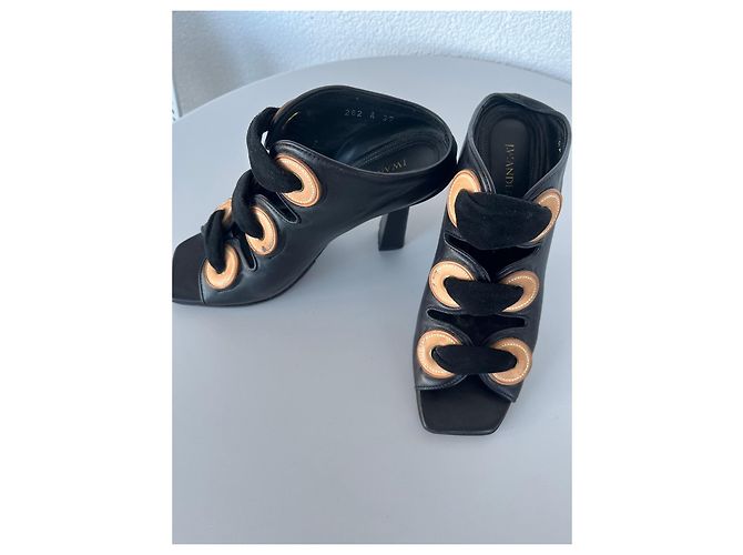 JW Anderson Sandali con tacco J.W. Anderson in pelle nera Nero - vista 2