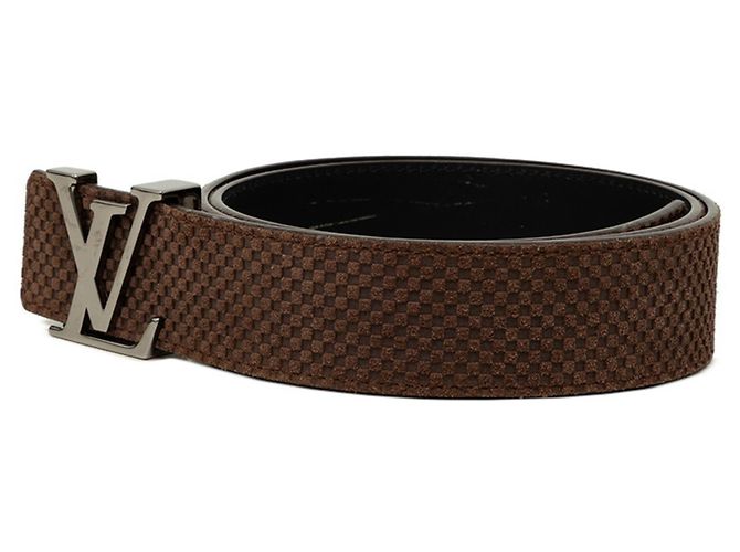 Louis Vuitton Micro Damier Ceinture LV Initial Belt Marrone - vista 2