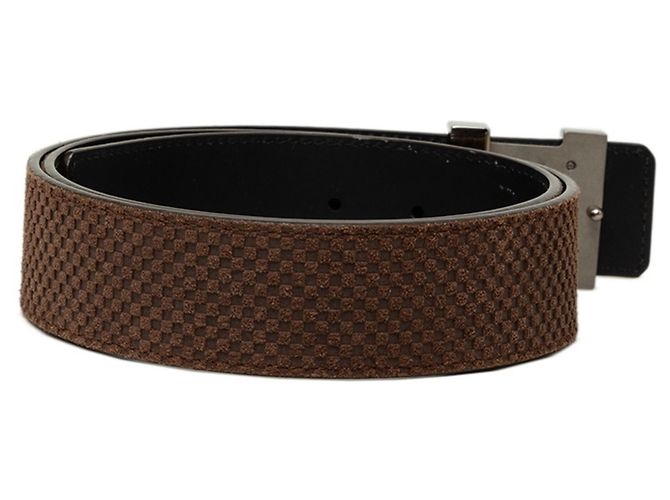 Louis Vuitton Micro Damier Ceinture LV Initial Belt Marrone - vista 3