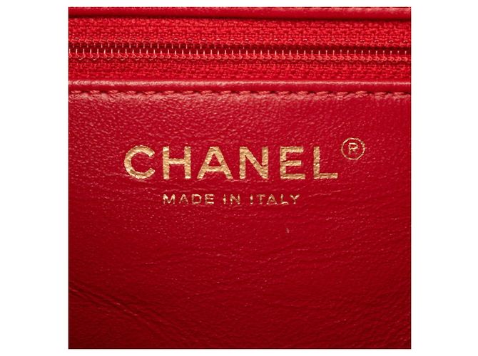 Zaino Chanel CC Filigree Matelassé Coco Mark Rosso - vista 6