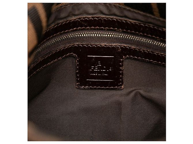 Borsa Fendi Zucca monospalla Marrone Nero - vista 5