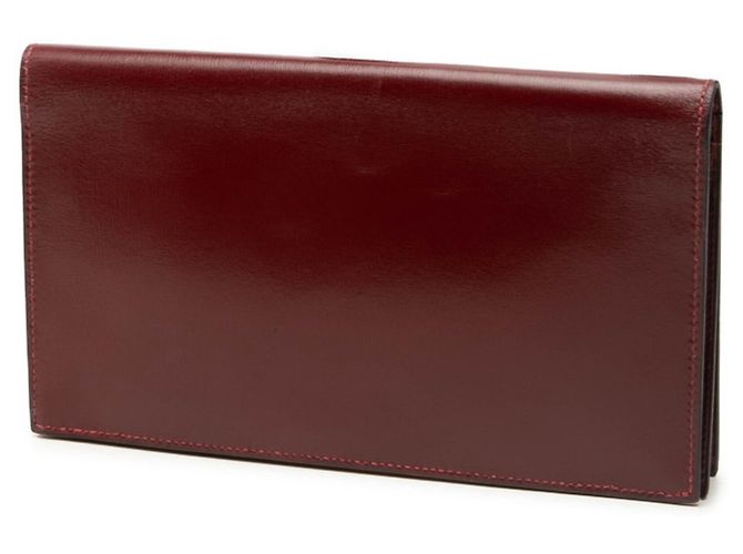 Hermès Cartera larga Hermes en piel Box Calf Roja Burdeos - vista 2