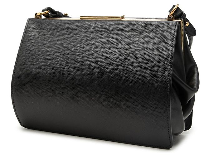 Borsa a tracolla Prada in pelle Saffiano nera Nero - vista 2