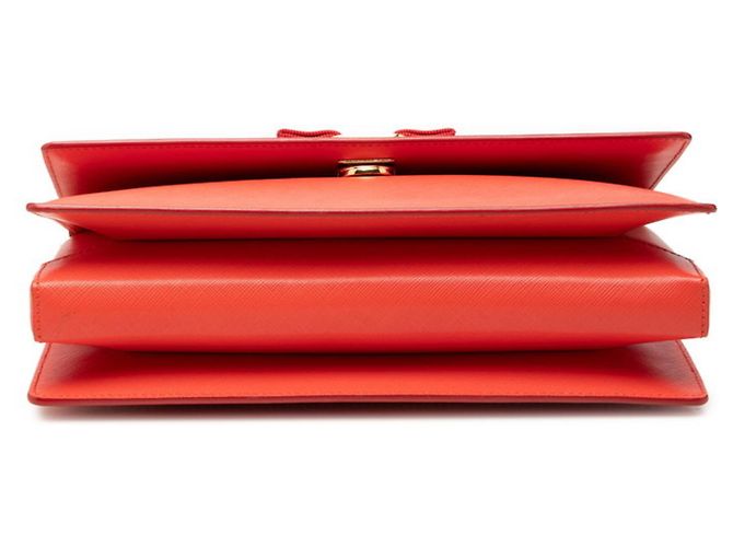 Borsa a tracolla con catena Salvatore Ferragamo Vara Arancione - vista 3