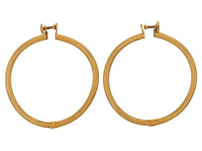 Orecchini a clip vintage Chanel Coco Mark D'oro - vista 2