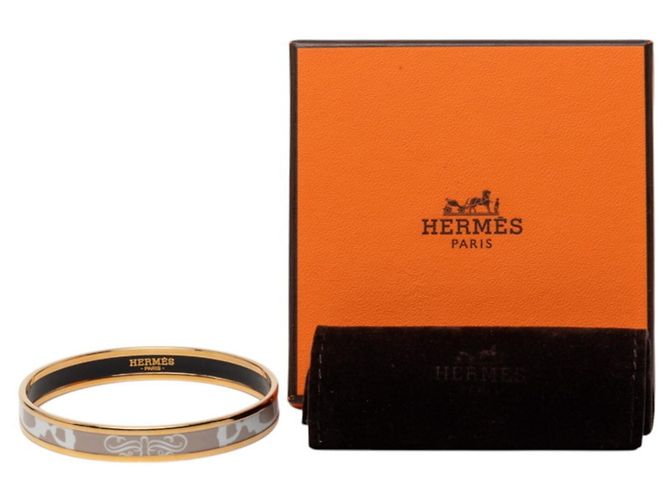 Hermès Hermes Email PM Cloisonné Armreif Weiß Beige Golden - Ansicht 6