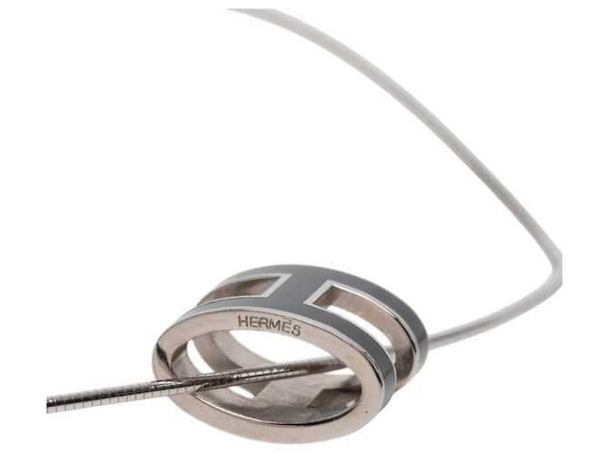 Hermès Collana con pendente Hermes Pop H Nero Argento - vista 4