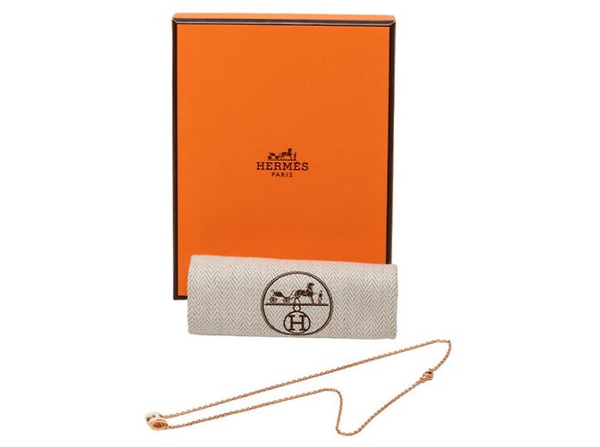 Hermès Collar con colgante Hermes Mini Pop H Rosa Blanco Dorado - vista 7