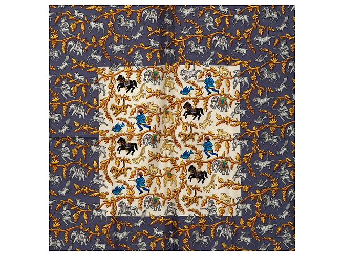 Hermès Foulard Hermes Carre 90 CHASSE EN INDE Verde - vista 2