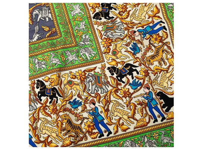 Hermès Foulard Hermes Carre 90 CHASSE EN INDE Verde - vista 6