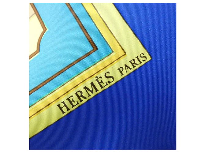 Hermès Foulard Hermes L'ALPHABET DES METIERS Carre Blu - vista 2