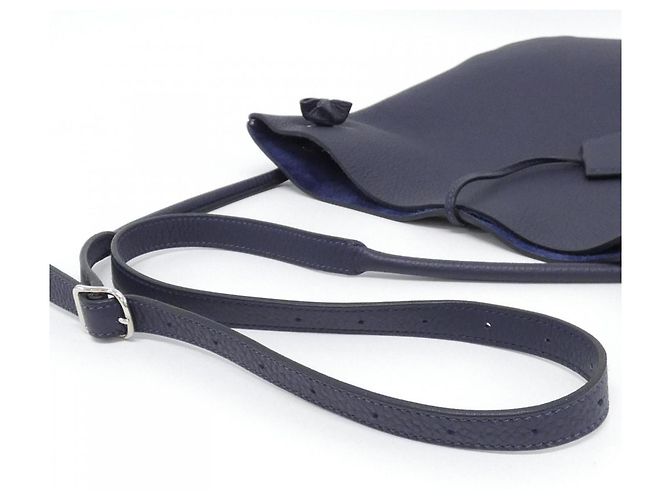 Hermès Borsa a tracolla Hermes Silky City PM Blu - vista 7