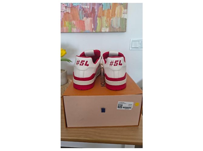 Sneakers Louis Vuitton LV Trainer White Red Bianco Rosso - vista 6