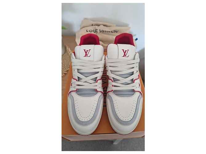 Sneakers Louis Vuitton LV Trainer White Red Bianco Rosso - vista 7