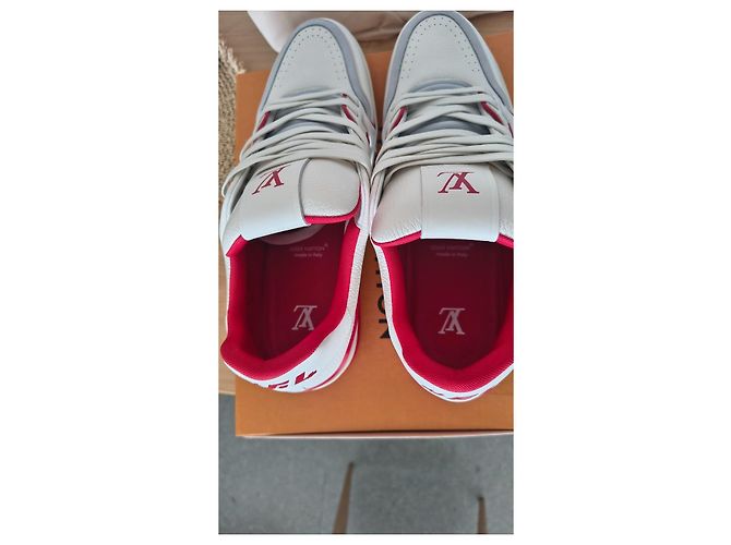 Sneakers Louis Vuitton LV Trainer White Red Bianco Rosso - vista 8