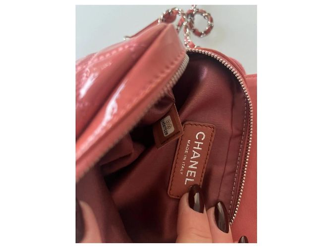 Borsa Chanel Classic Small in pelle verniciata Corallo - vista 11