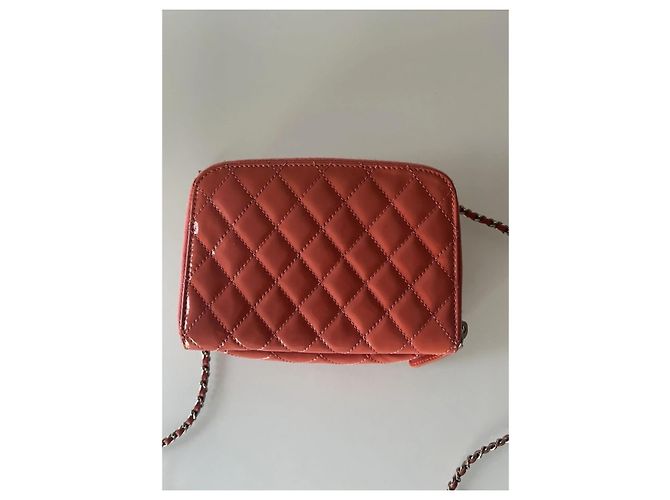 Borsa Chanel Classic Small in pelle verniciata Corallo - vista 7