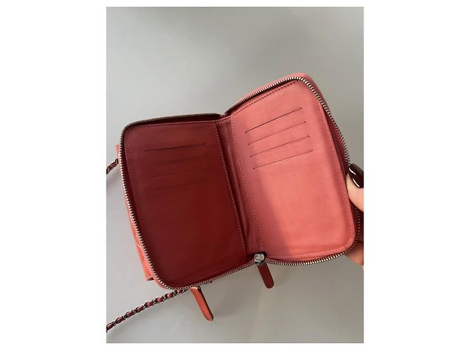 Borsa Chanel Classic Small in pelle verniciata Corallo - vista 8