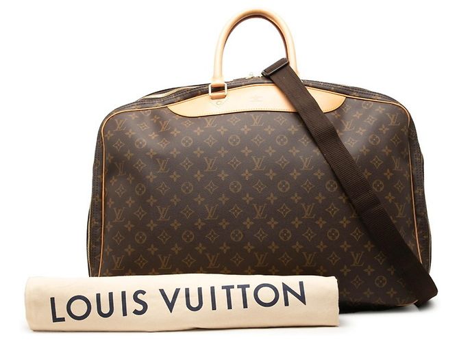 Borsa Boston Louis Vuitton Monogram Alizé Trois Poche Marrone Monogramma - vista 8