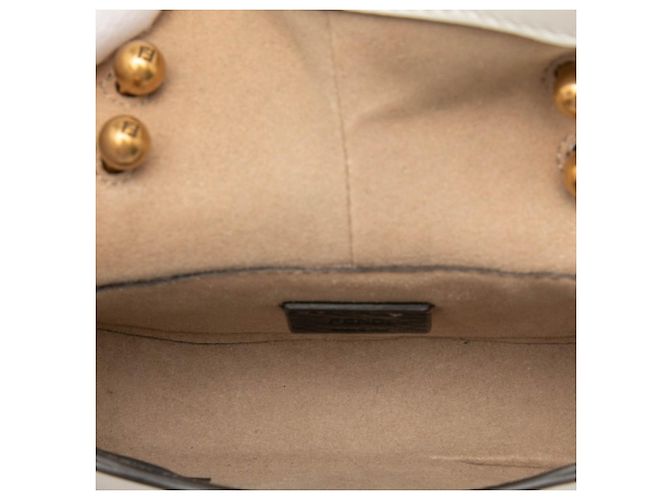 Borsa a tracolla Fendi Camon Nano Bianco - vista 4