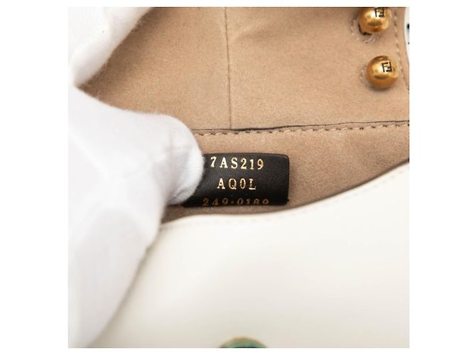Borsa a tracolla Fendi Camon Nano Bianco - vista 6