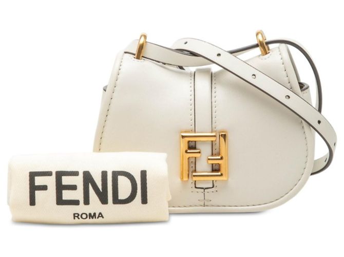 Borsa a tracolla Fendi Camon Nano Bianco - vista 7