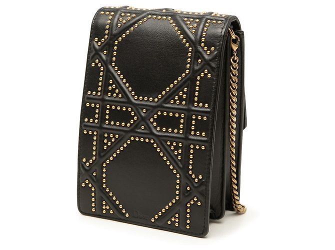 Borsa a tracolla e spalla con catena Christian Dior Diorama Nero D'oro - vista 2