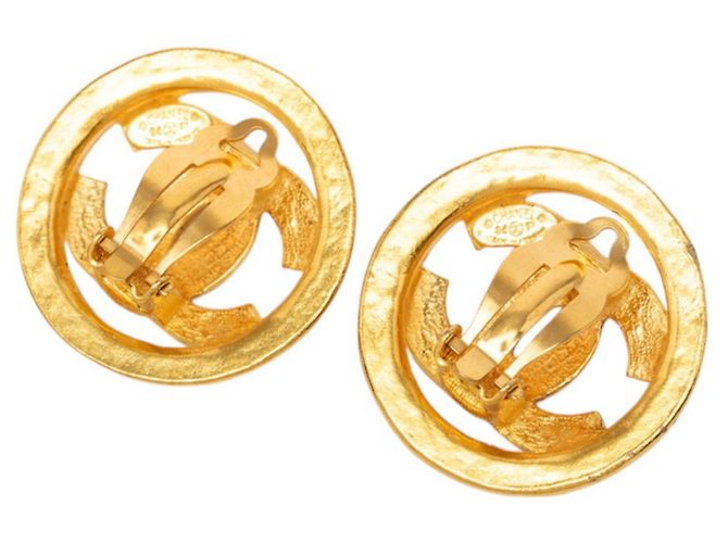Orecchini a clip Chanel Vintage Coco Mark D'oro - vista 2