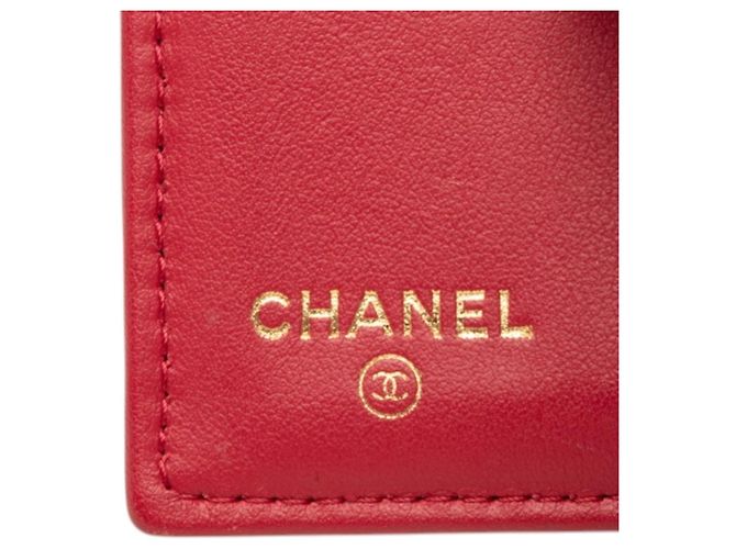 Cartera tri-fold Chanel 19 Dixneuf Coco Mark Negro Roja - vista 6