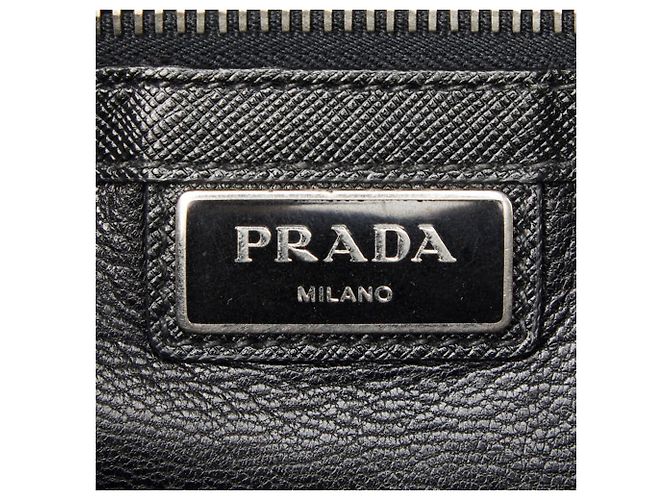 Borsa a tracolla Prada in pelle Saffiano nera Nero - vista 10
