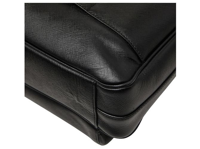 Borsa a tracolla Prada in pelle Saffiano nera Nero - vista 6