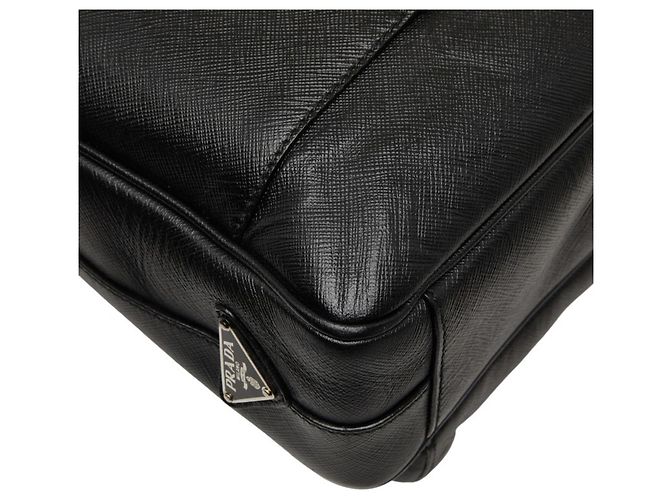 Borsa a tracolla Prada in pelle Saffiano nera Nero - vista 7