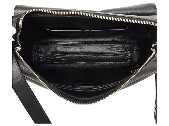 Borsa a tracolla Prada in pelle Saffiano nera Nero - vista 8